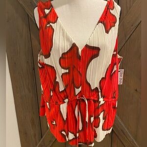 Nine West Red and White Women's Top